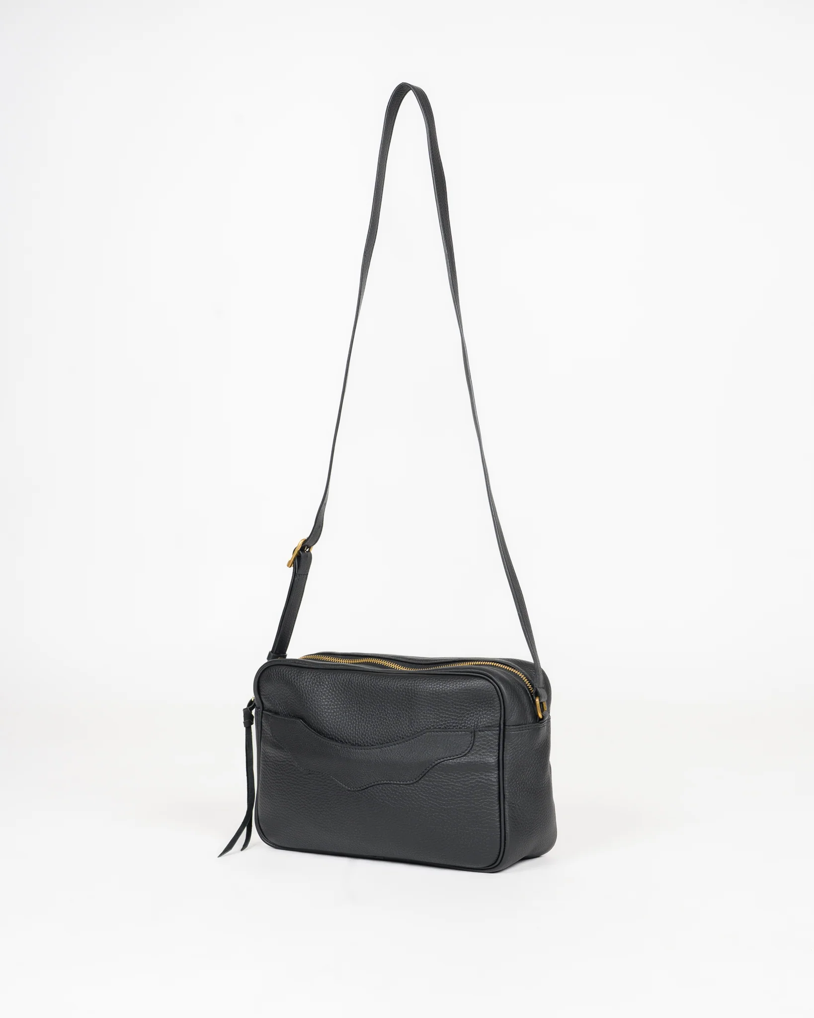 OGL 9981 Large Tumbled Leather Handbag - Black