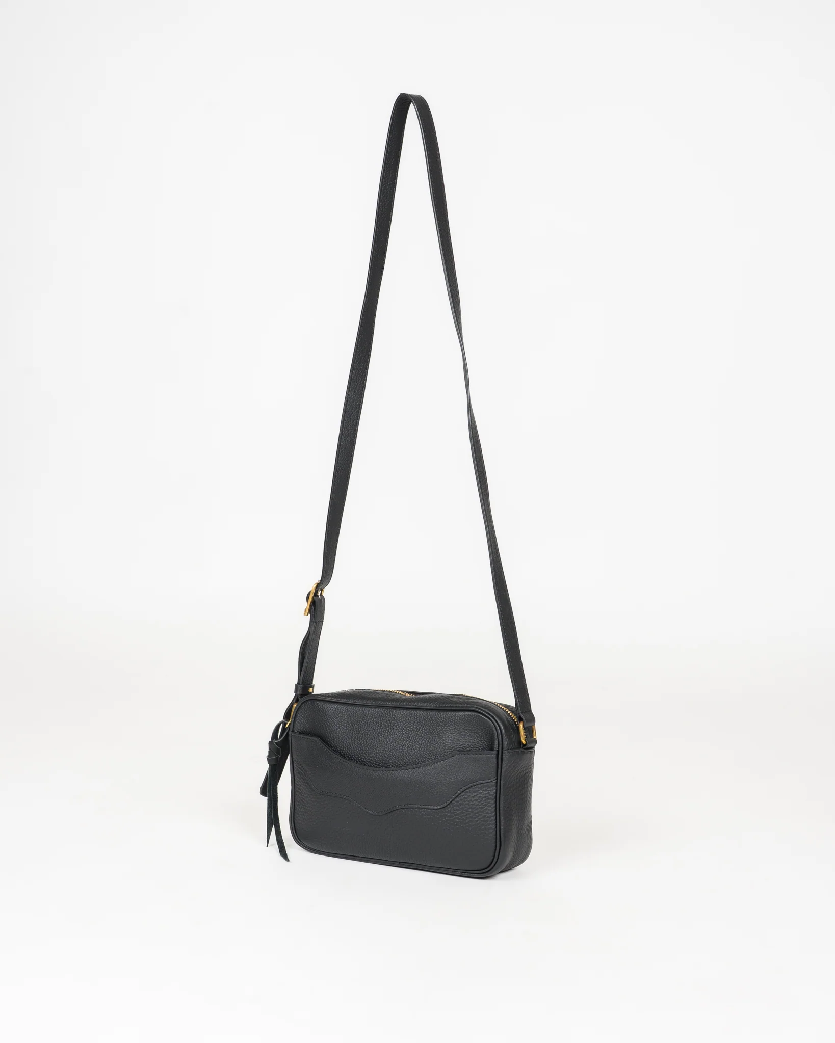 OGL 9981 Small Tumbled Leather Handbag - Black